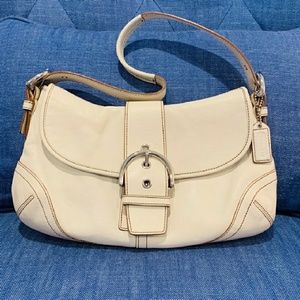 Coach * White Leather Shoulder Bag